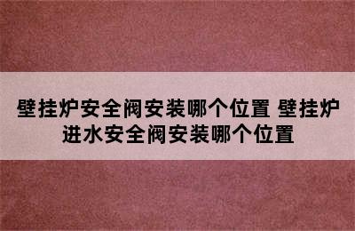 壁挂炉安全阀安装哪个位置 壁挂炉进水安全阀安装哪个位置